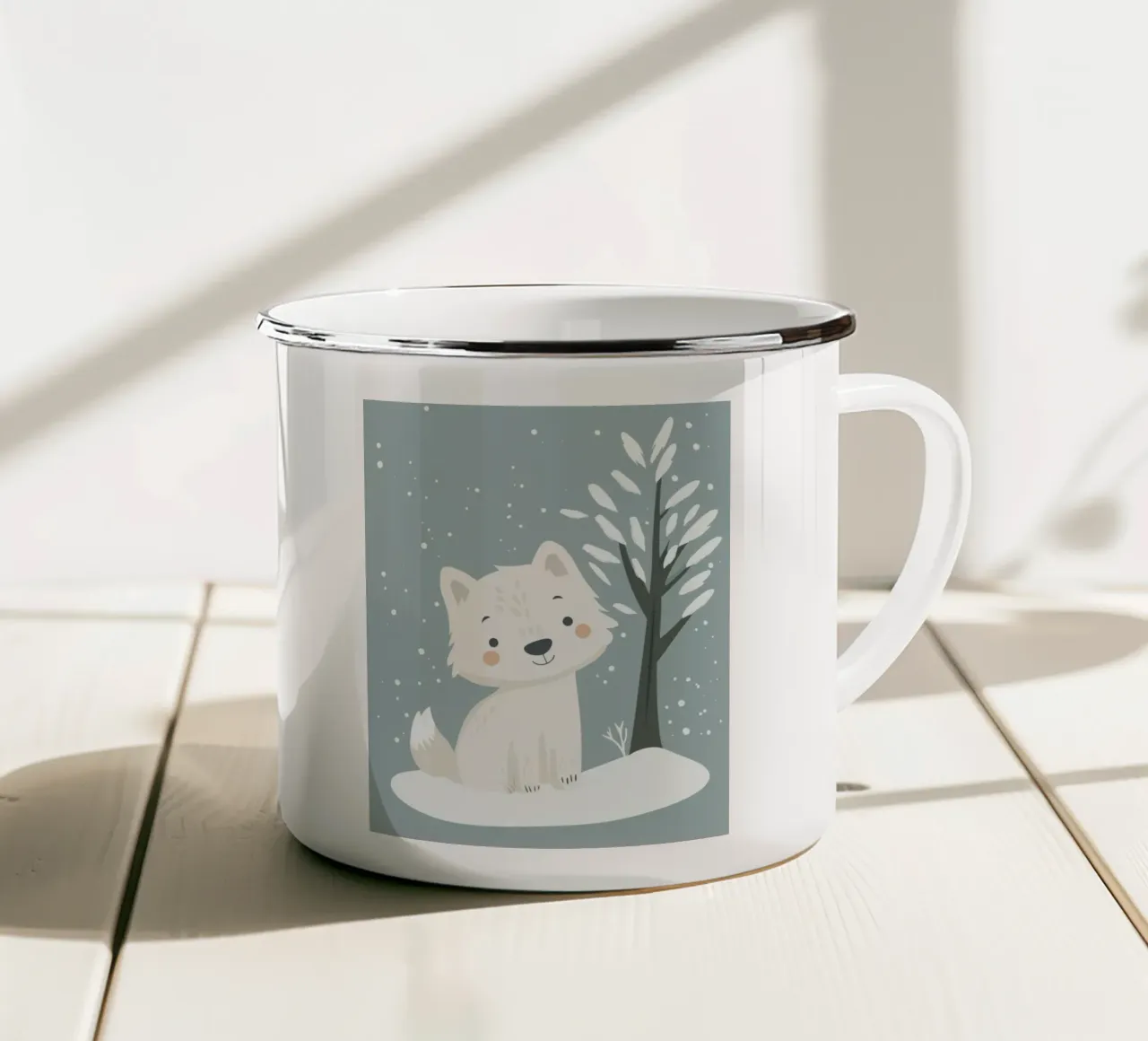 Lupo polare stravagante tazza in smalto da Happy Littles