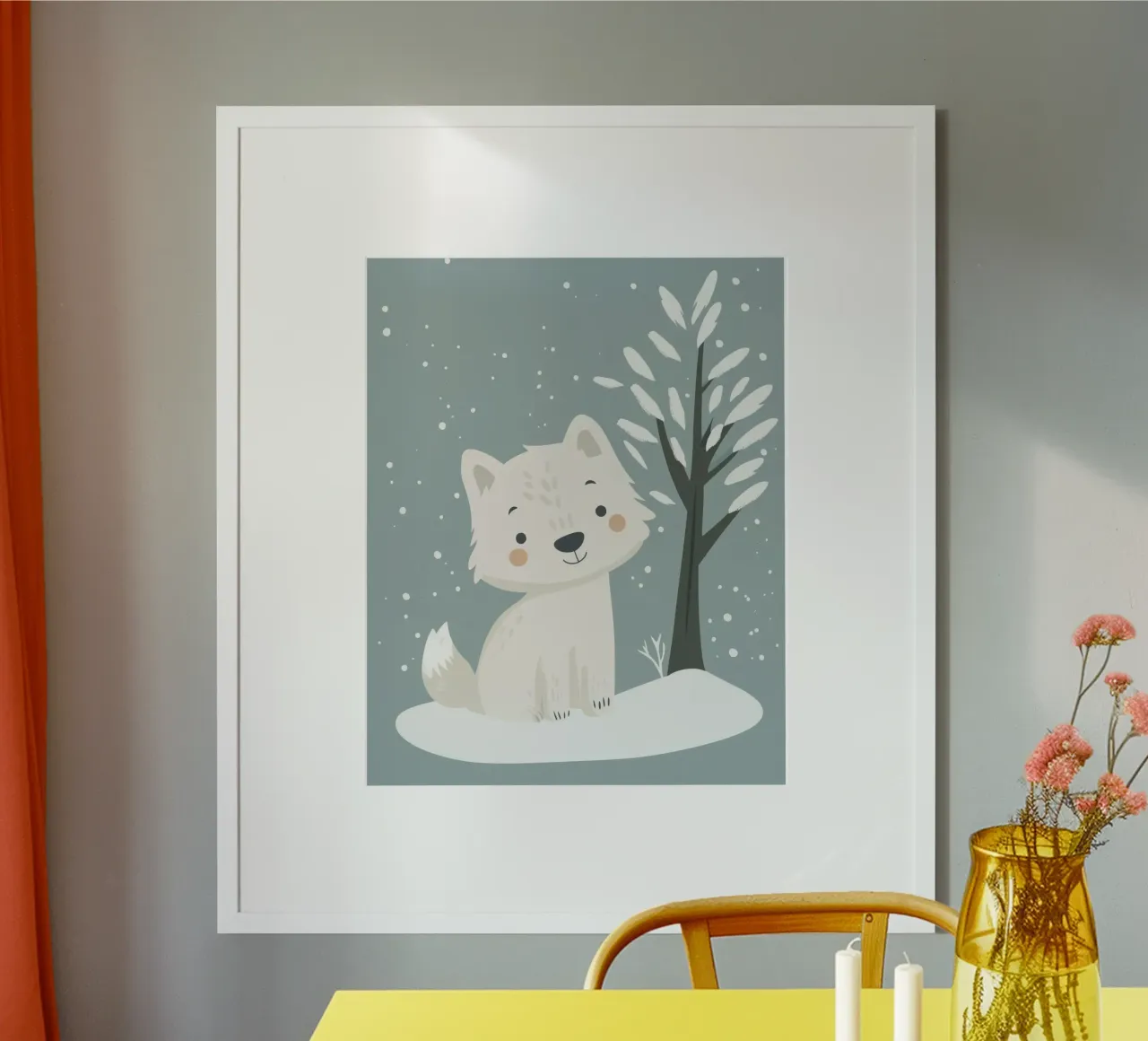 Grillige poolwolf poster van Happy Littles