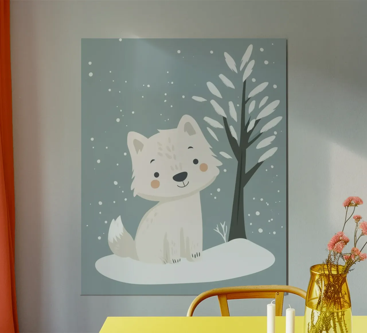 Grillige poolwolf poster van Happy Littles