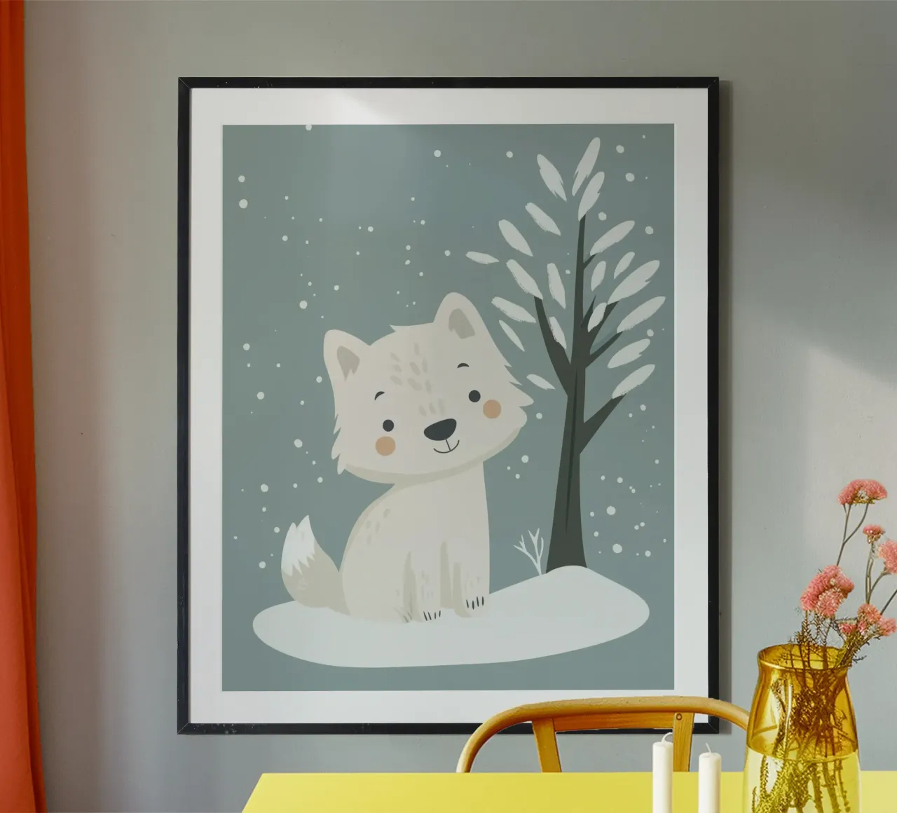 Grillige poolwolf poster van Happy Littles
