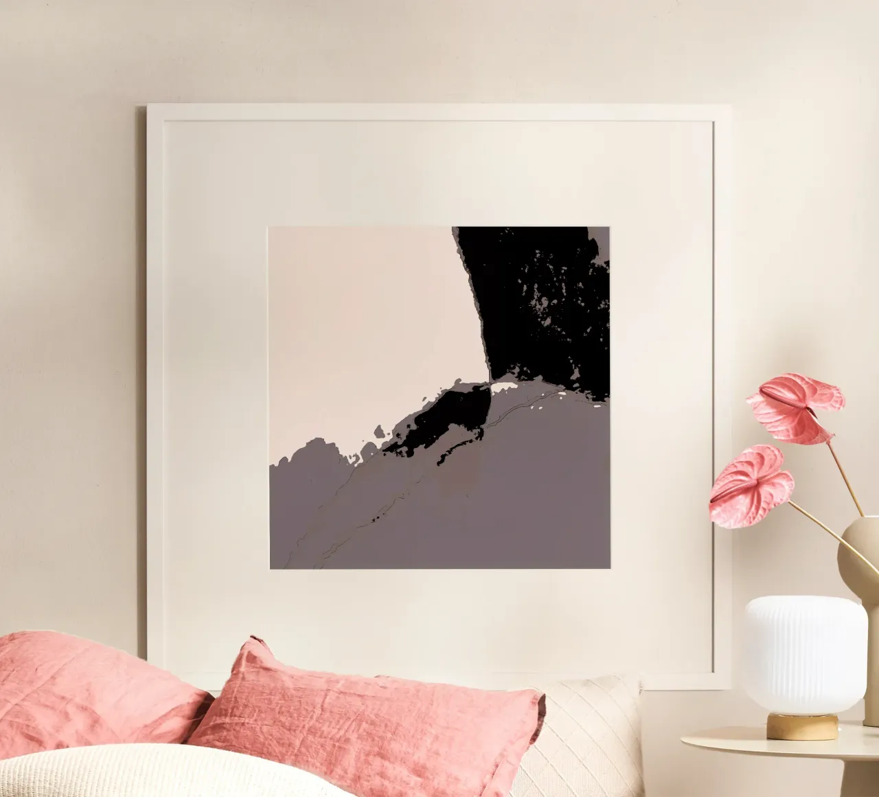 Organic 14 | Muted Neutrals poster con telaio in alluminio da sabidussi