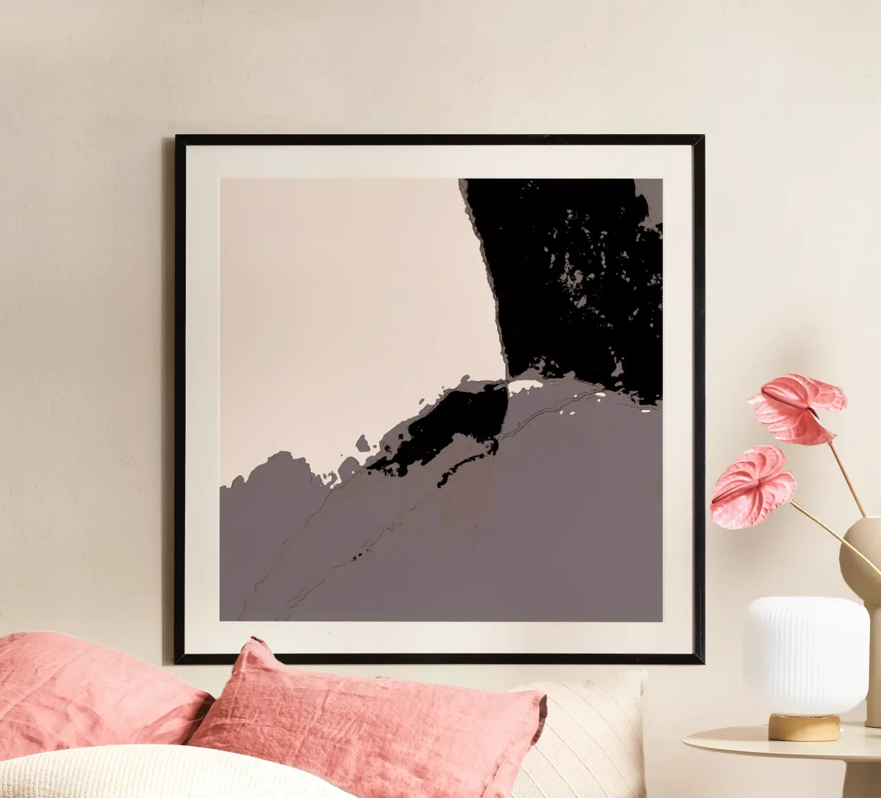 Organic 14 | Muted Neutrals poster con telaio in alluminio da sabidussi