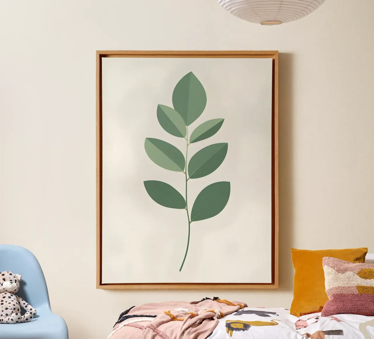 Sagoma di una singola foglia di eucalipto tela con Cornice a cassetta da Botanical Gallery