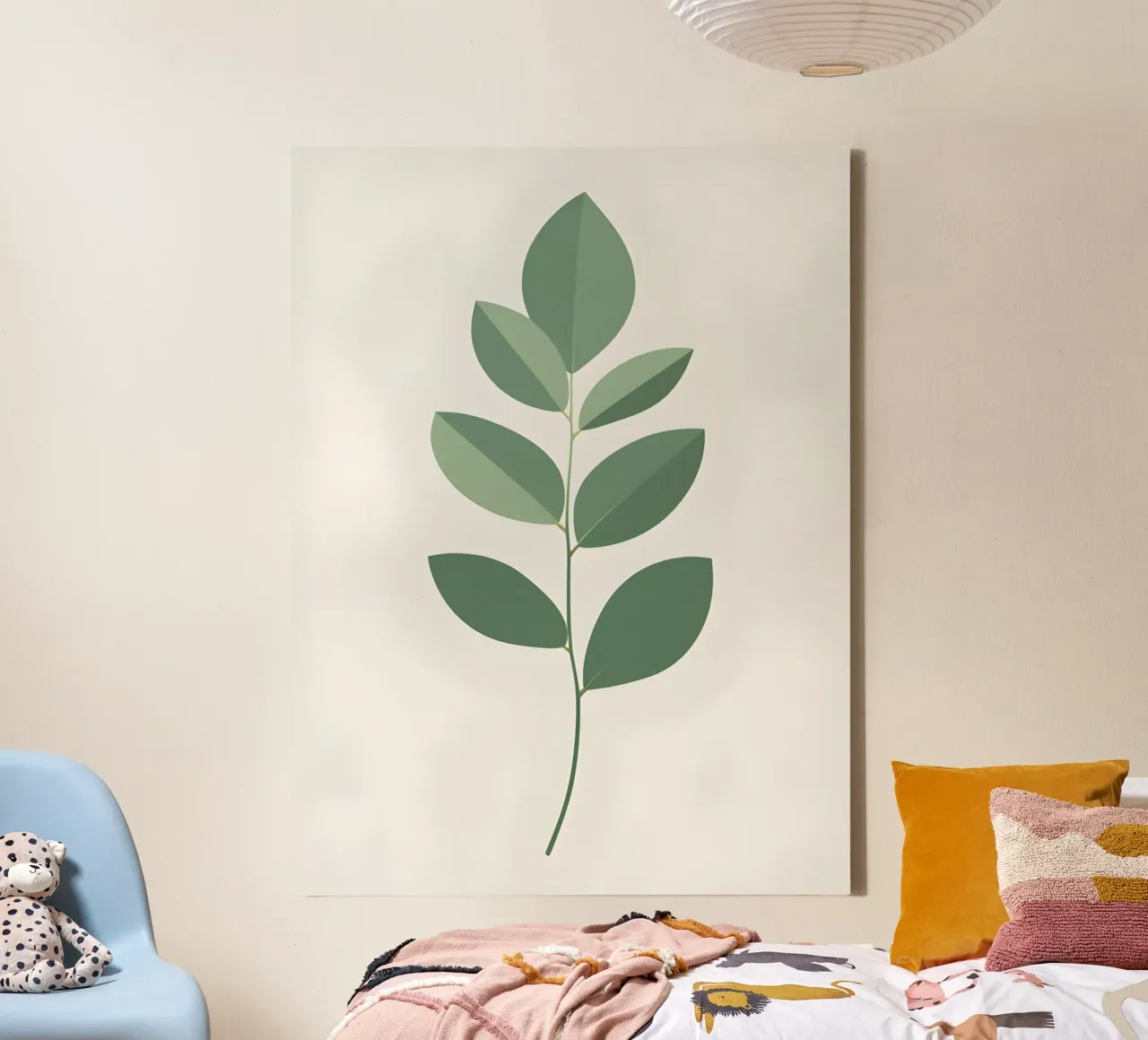 Sagoma di una singola foglia di eucalipto tela con Cornice a cassetta da Botanical Gallery