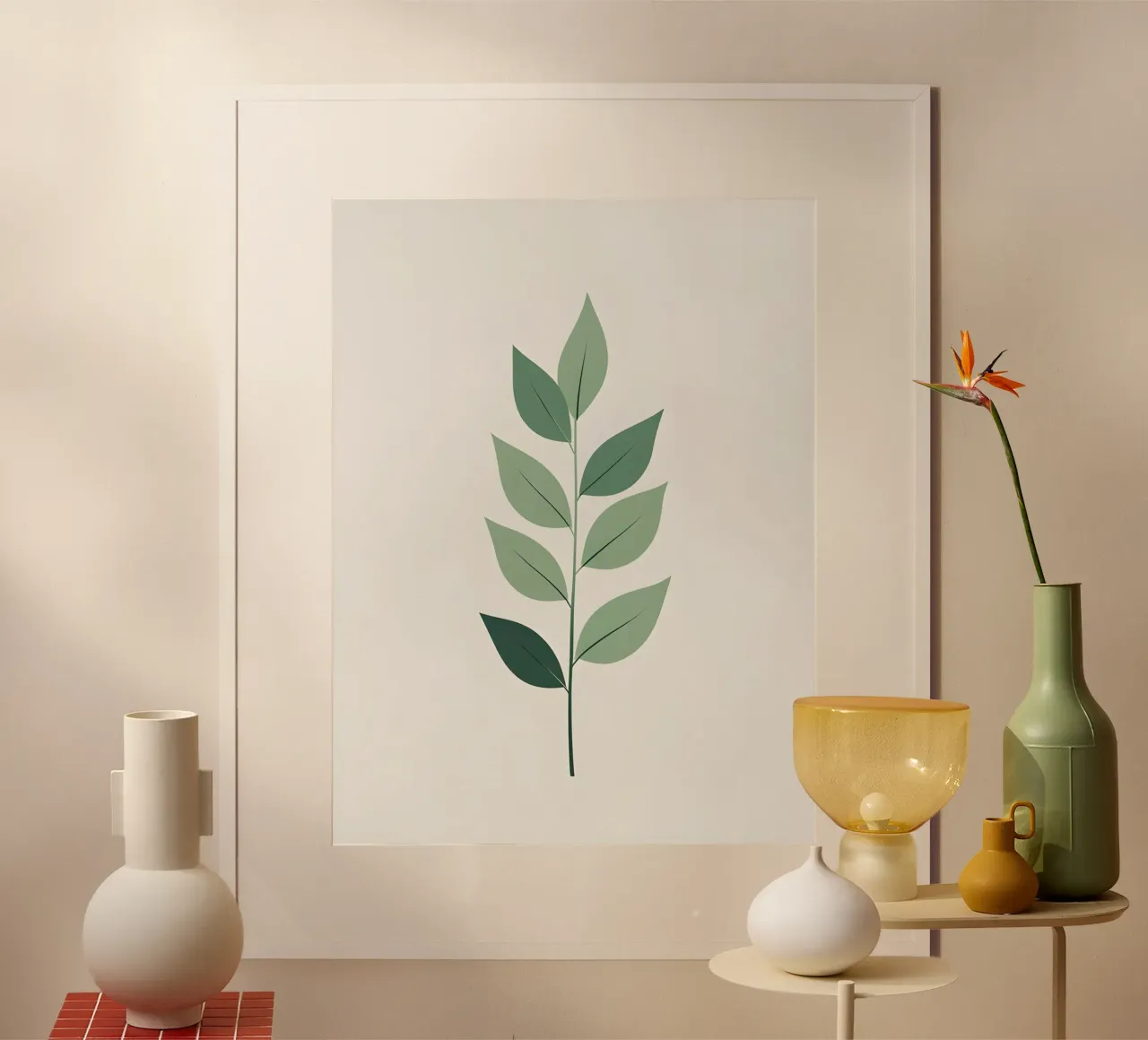Sagoma di una singola foglia di eucalipto poster da Botanical Gallery