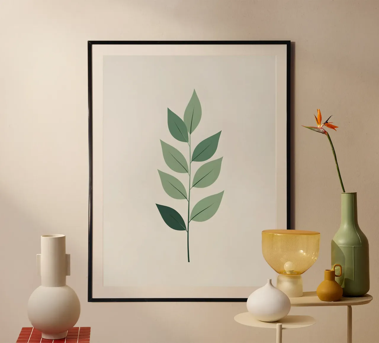 Sagoma di una singola foglia di eucalipto poster da Botanical Gallery