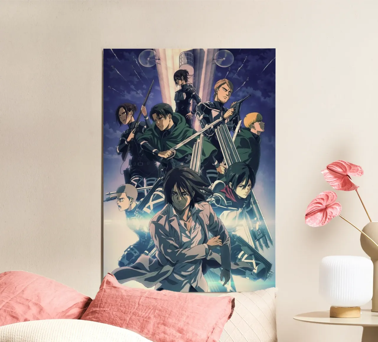 Attack On Titan Anime Classicc poster con telaio in legno da mannys_artt