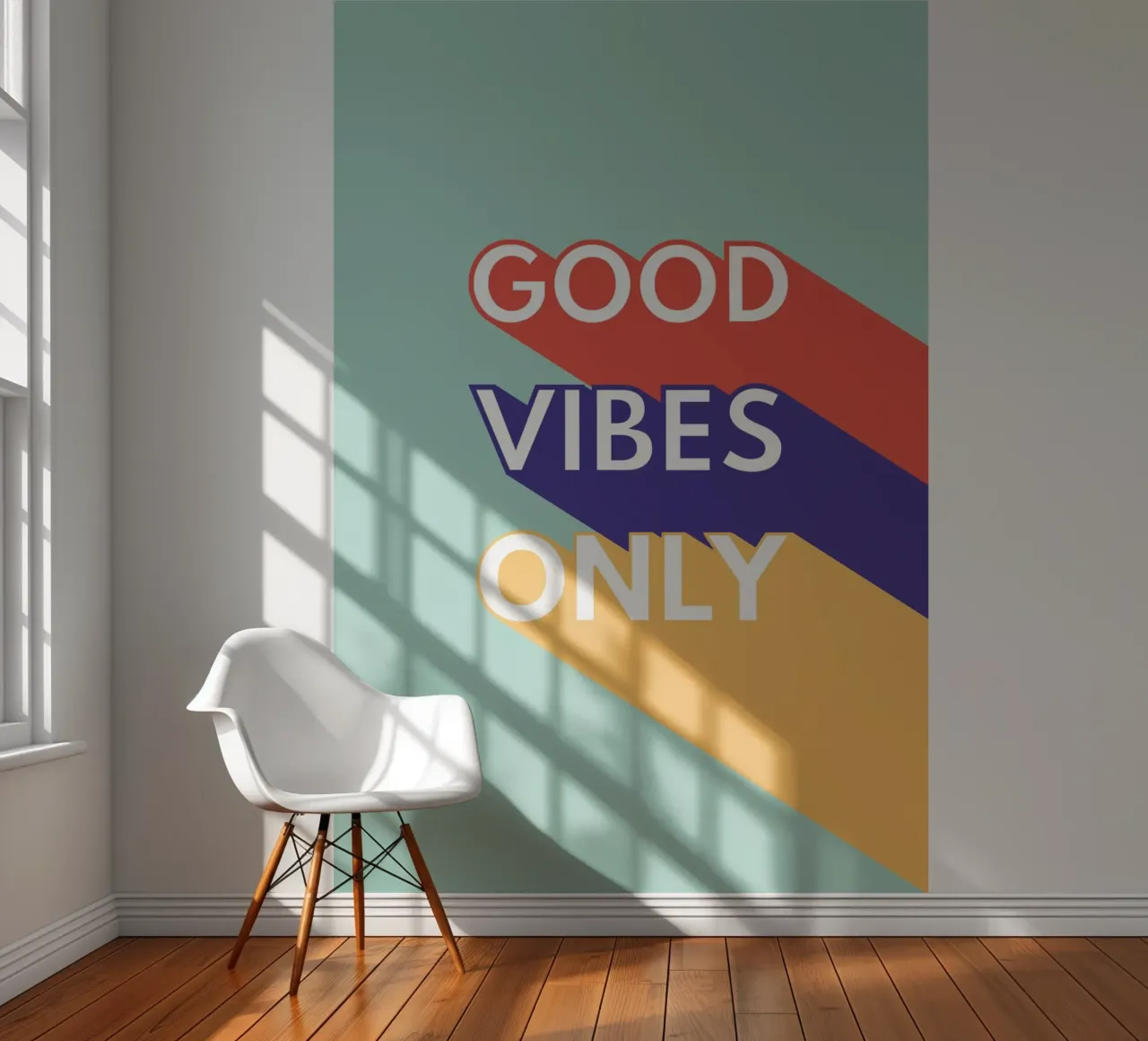 GOOD VIBES ONLY - Retro Pop papier peint photo de Typo Designs