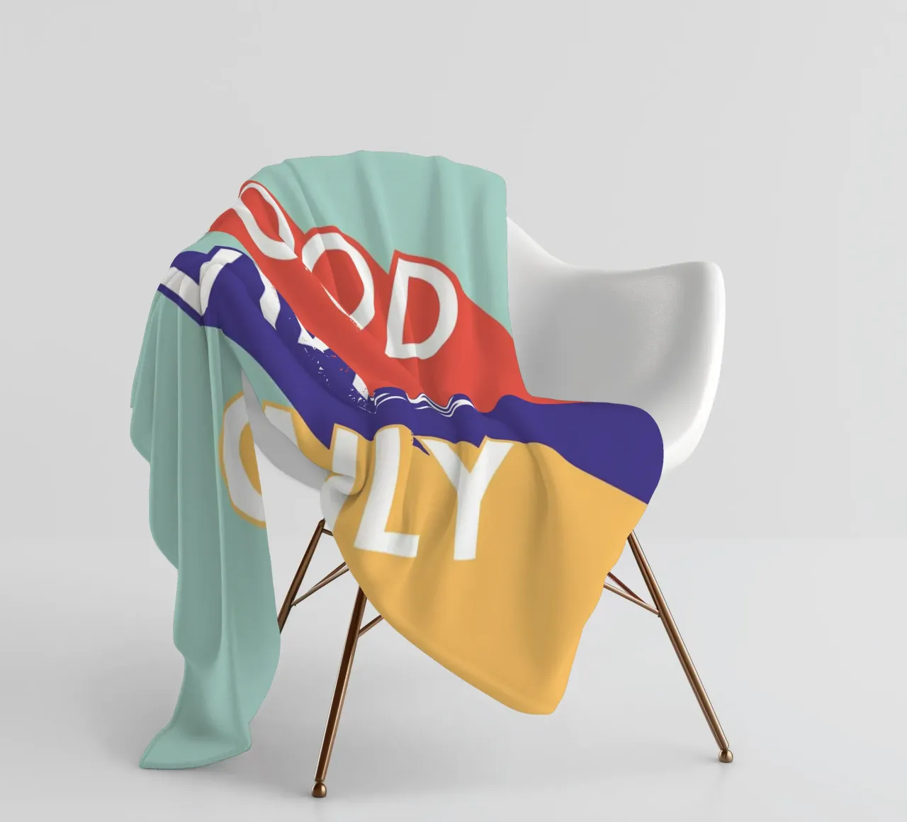 GOOD VIBES ONLY - Retro Pop Fleecedecke von Typo Designs