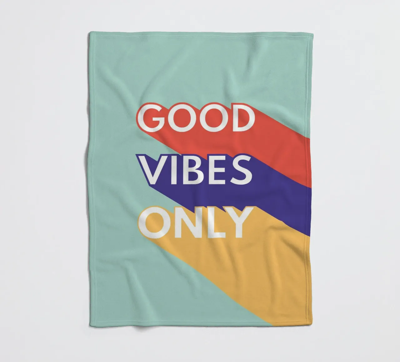 GOOD VIBES ONLY - Retro Pop Fleecedecke von Typo Designs