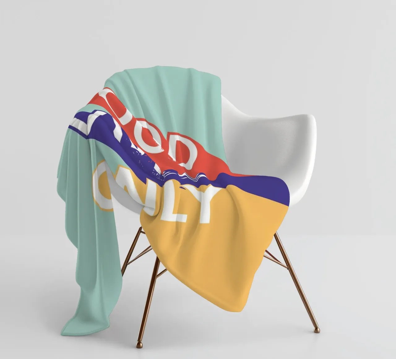 GOOD VIBES ONLY - Retro Pop Fleecedecke von Typo Designs