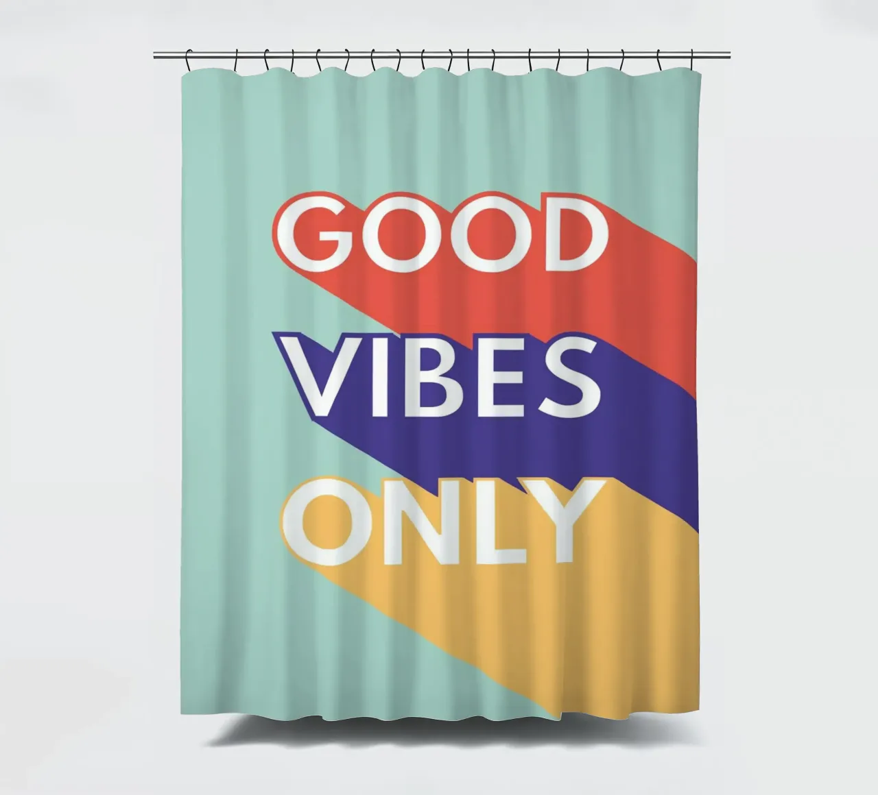 GOOD VIBES ONLY - Retro Pop Duschvorhang von Typo Designs