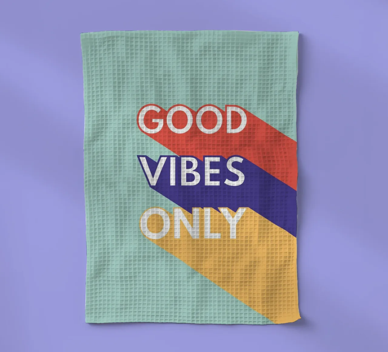 GOOD VIBES ONLY - Retro Pop torchon de Typo Designs