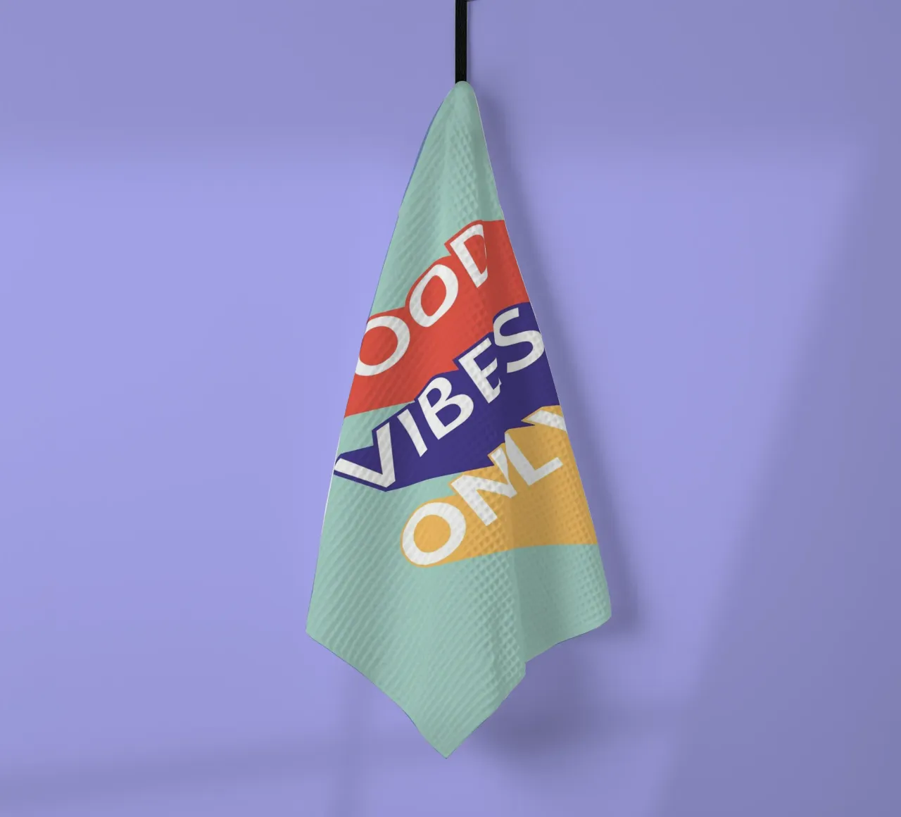 GOOD VIBES ONLY - Retro Pop torchon de Typo Designs