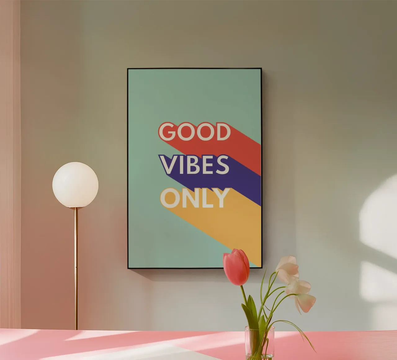 GOOD VIBES ONLY - Retro Pop plexiglass da Typo Designs