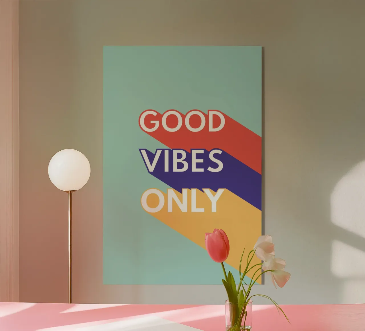 GOOD VIBES ONLY - Retro Pop plexiglass da Typo Designs
