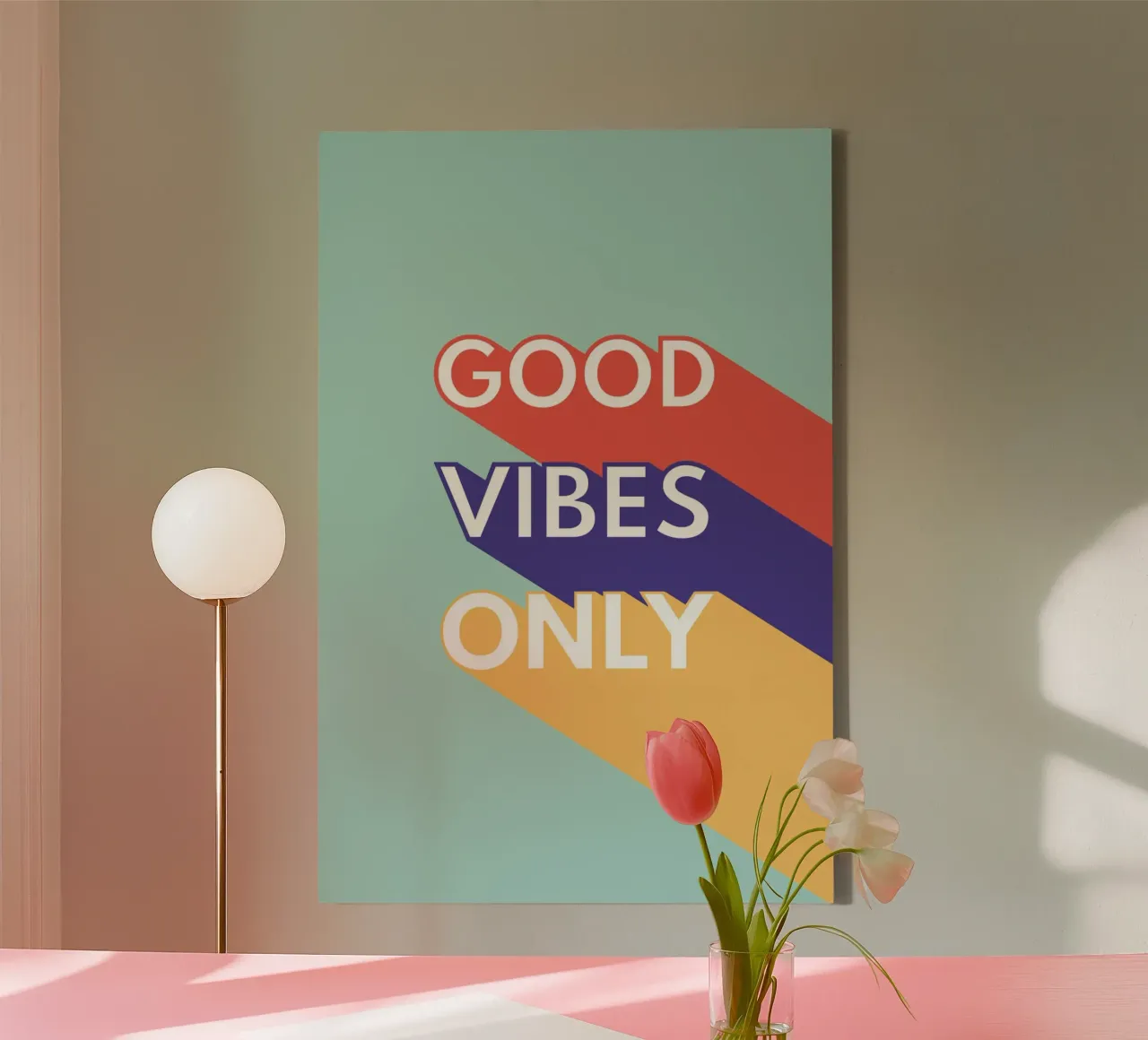 GOOD VIBES ONLY - Retro Pop tela da Typo Designs