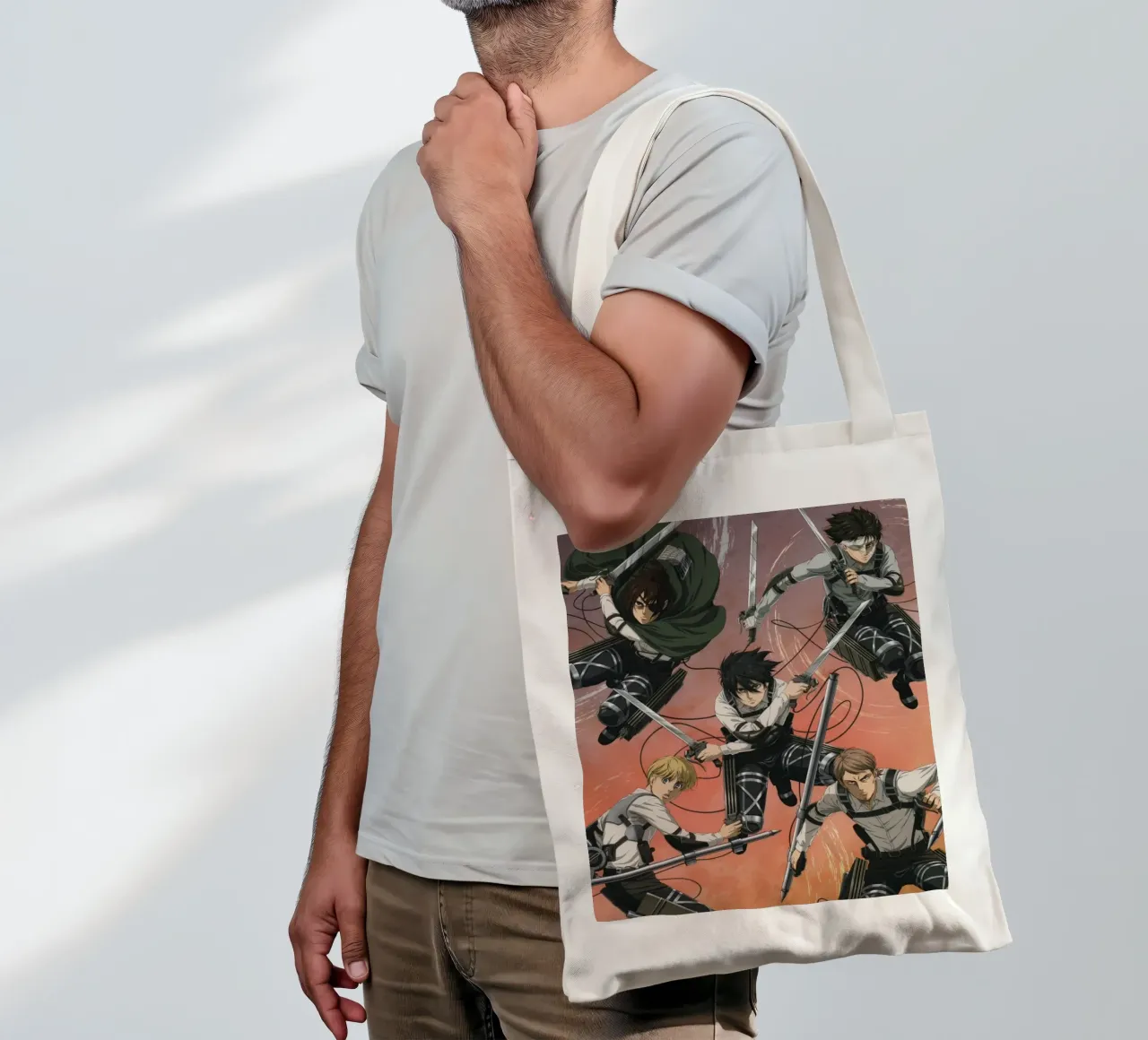 Armin Arlert e gli amici di Attack Titan Essential borsa in juta da mannys_artt