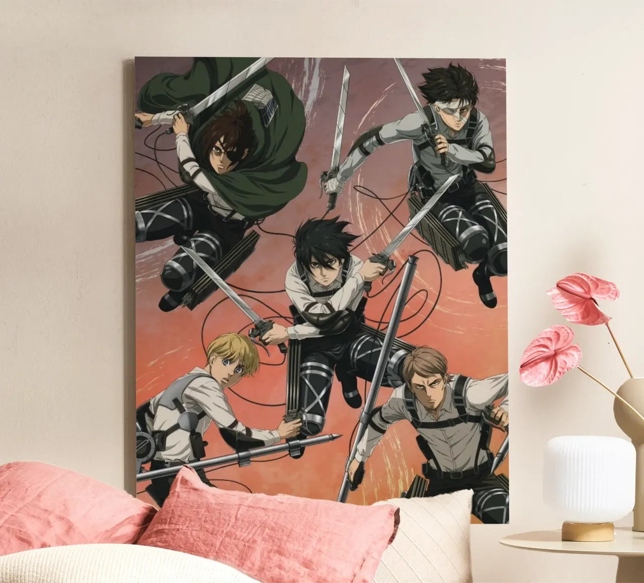 Armin Arlert e gli amici di Attack Titan Essential tela con Cornice a cassetta da mannys_artt
