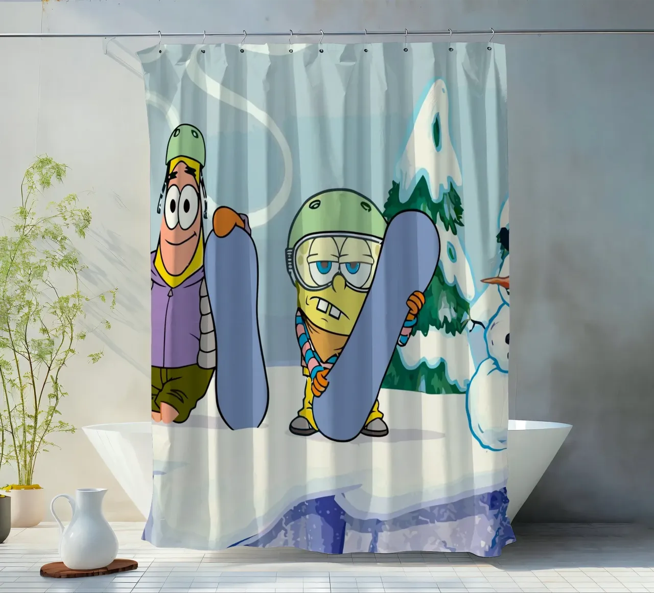 Spongebob and Patrick playing sky tenda da doccia da Dumery Art