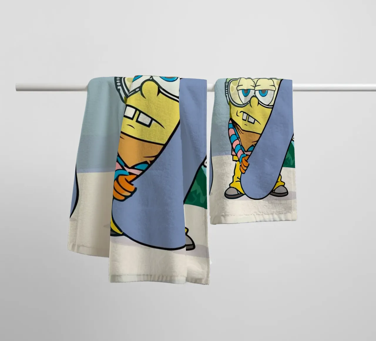 Spongebob and Patrick playing sky towel by Dumery Art