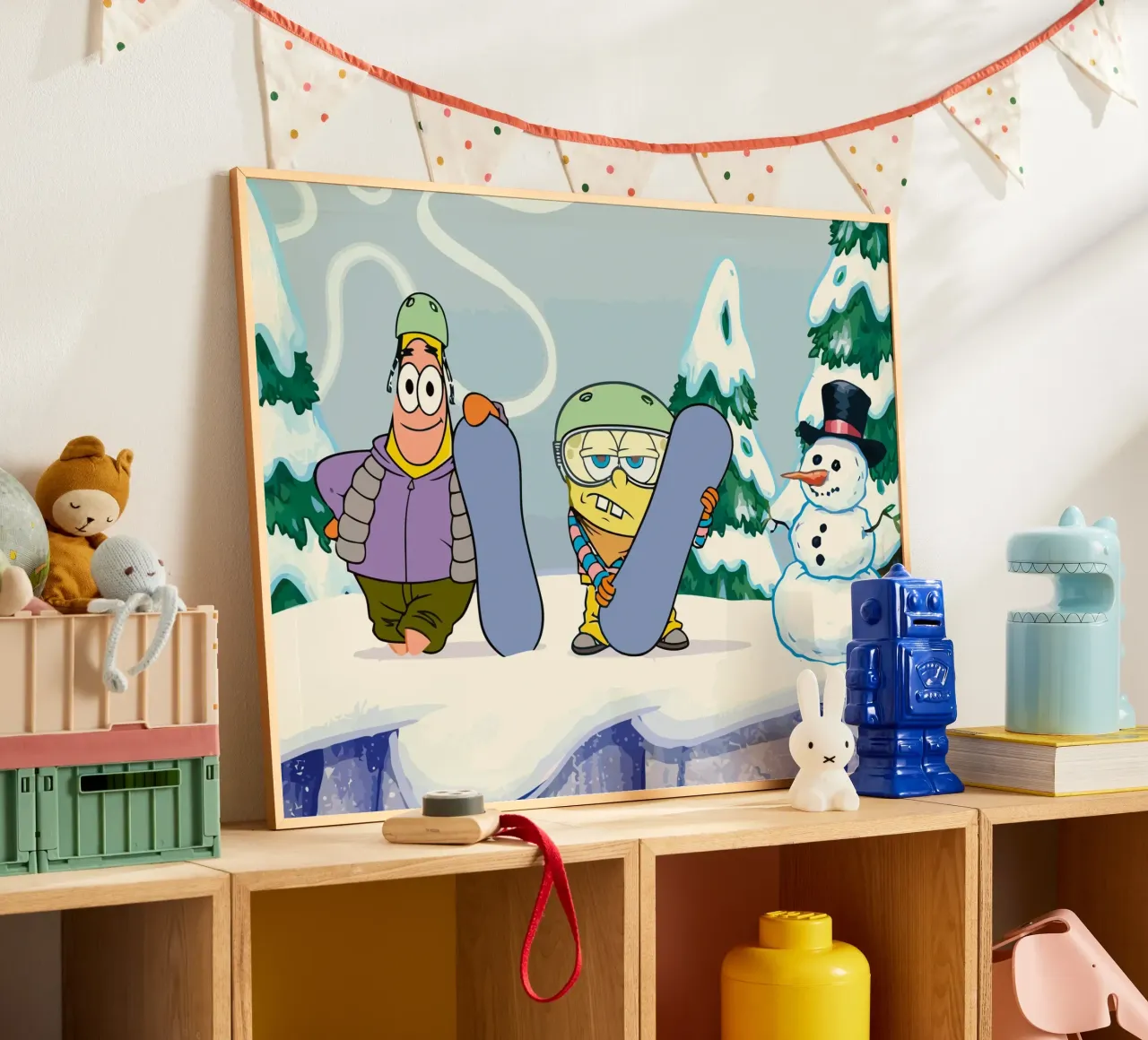 Spongebob and Patrick playing sky carta hahnemühle da Dumery Art