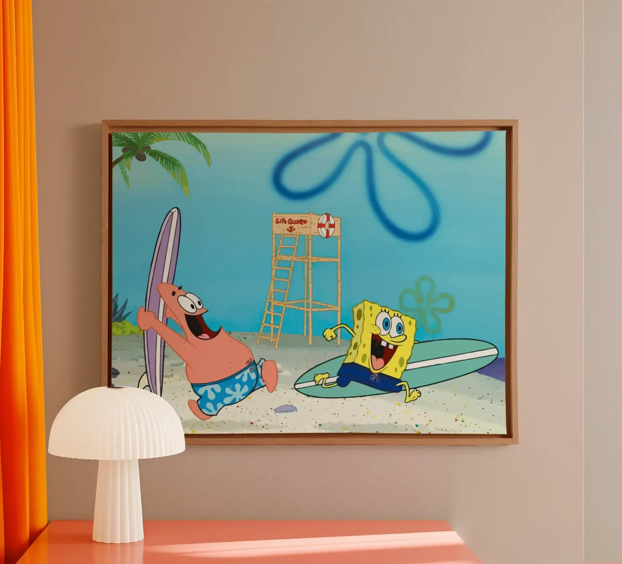 Spongebob and Patrick go surfing tela con Cornice a cassetta da Dumery Art