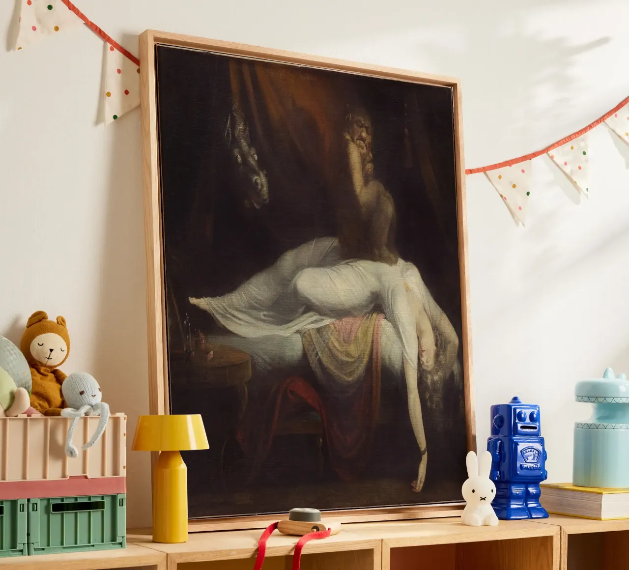 'The Nightmare' by Johann Heinrich Füssli tela con Cornice a cassetta da Melty Shirts