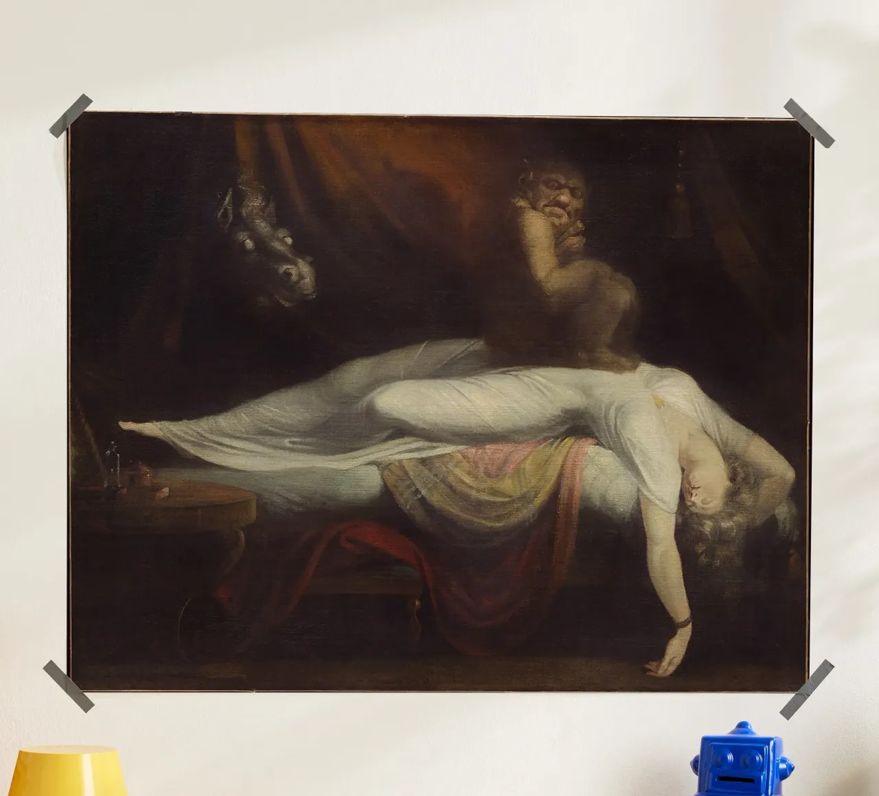 'The Nightmare' by Johann Heinrich Füssli poster con telaio in legno da Melty Shirts