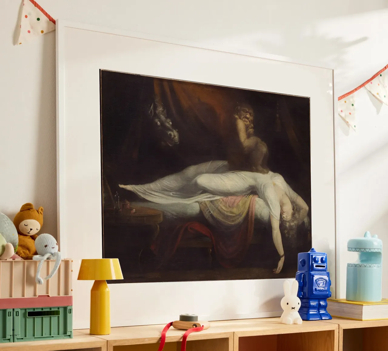 'The Nightmare' by Johann Heinrich Füssli poster con telaio in legno da Melty Shirts