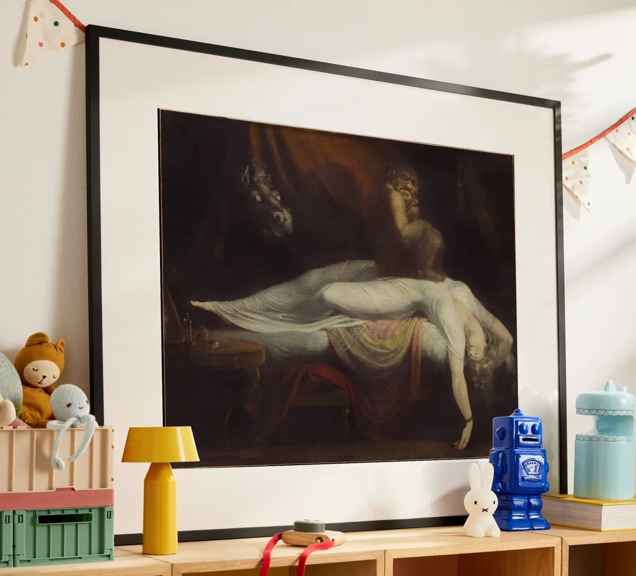 'The Nightmare' by Johann Heinrich Füssli poster con telaio in legno da Melty Shirts