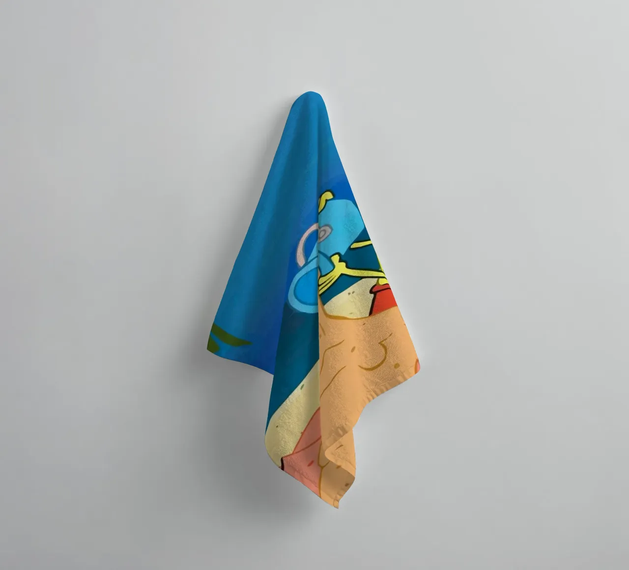 SpongeBob and Patrick playing in the sand on the beach serviette de bain de Dumery Art
