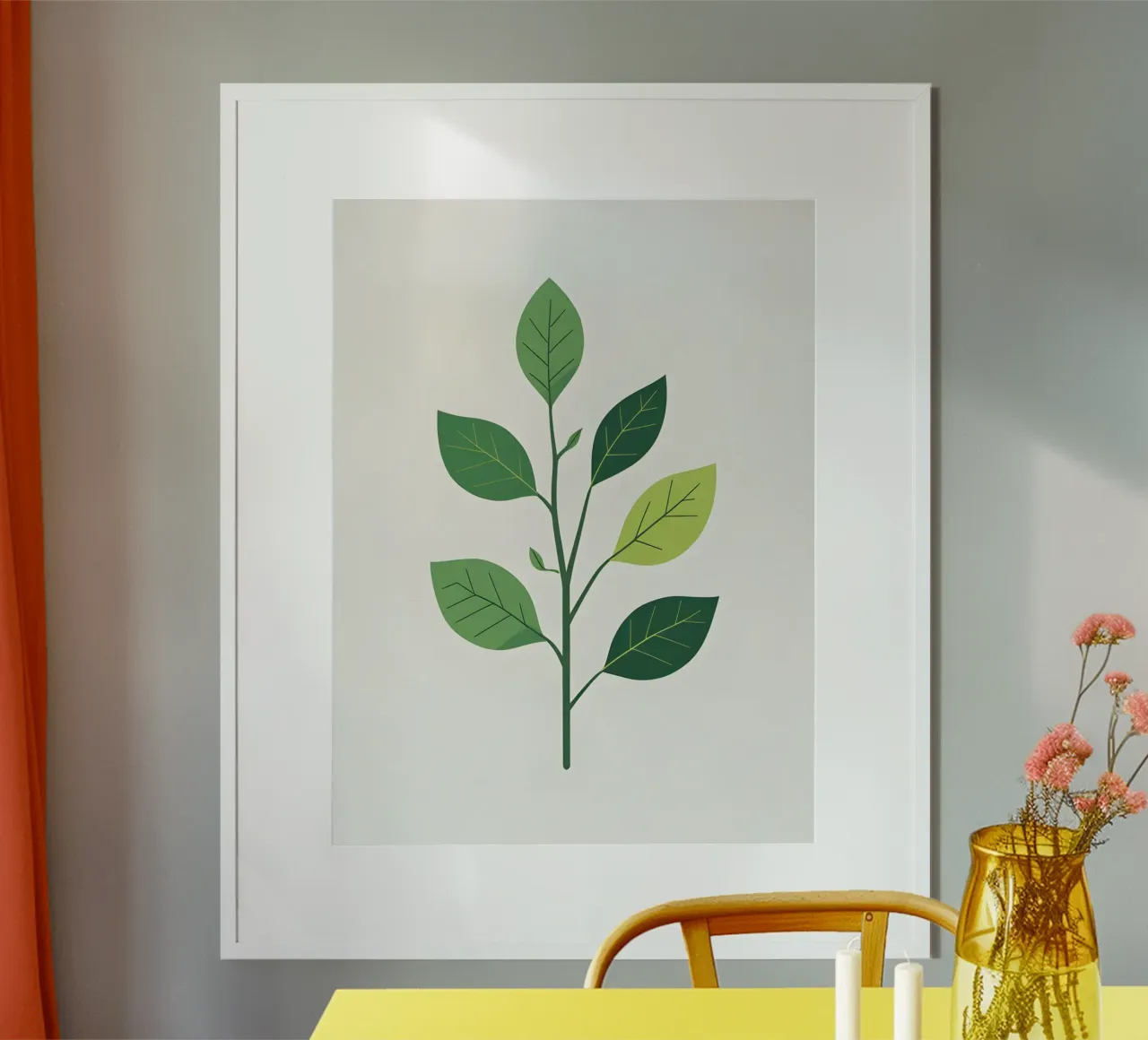 Ramo semplice poster con telaio in legno da Botanical Gallery