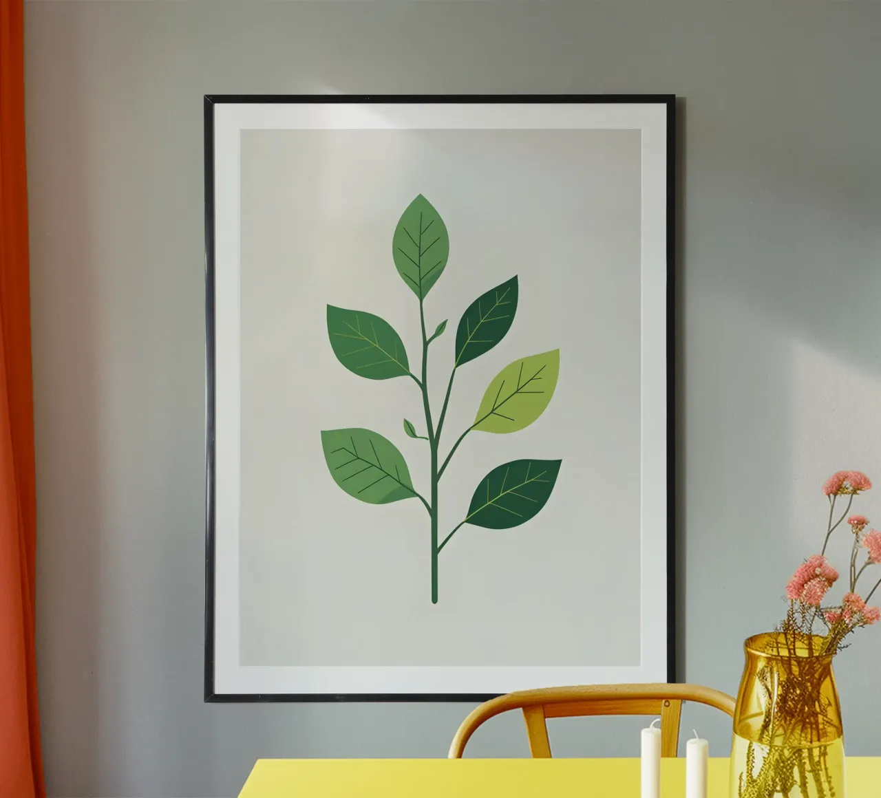 Ramo semplice poster con telaio in legno da Botanical Gallery