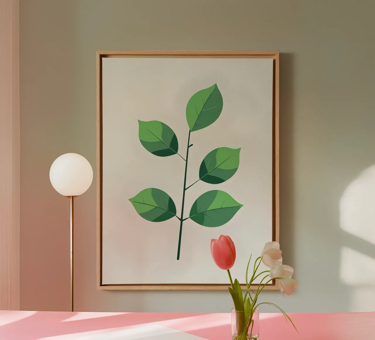 Ramo semplice tela con Cornice a cassetta da Botanical Gallery