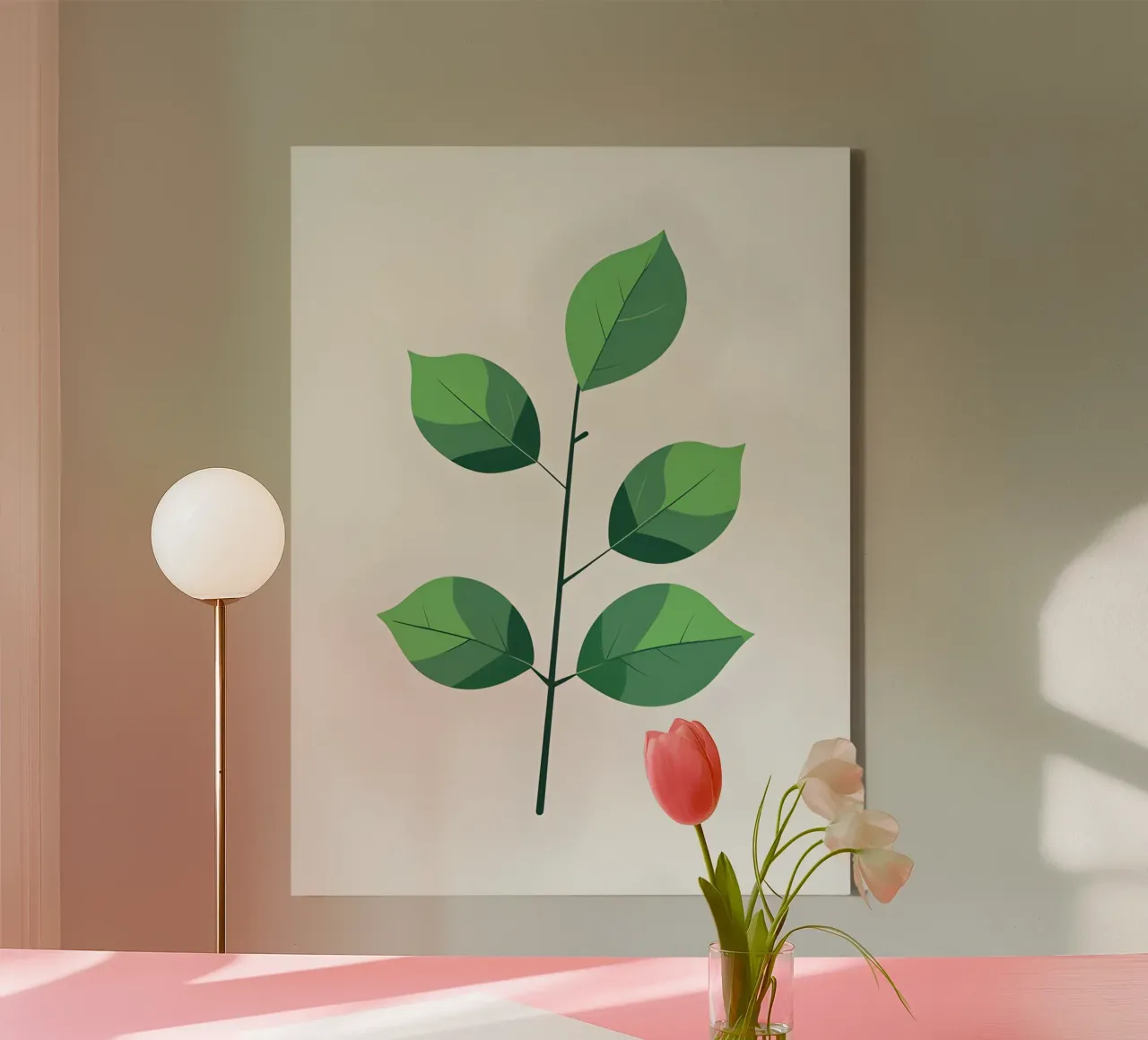 Ramo semplice tela con Cornice a cassetta da Botanical Gallery