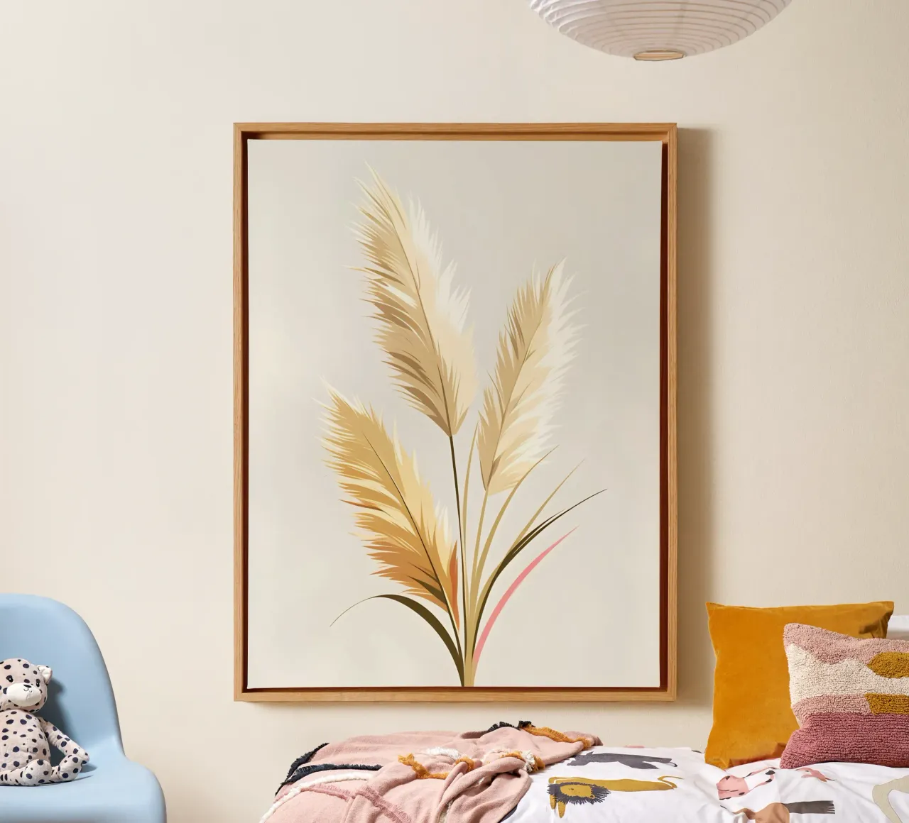 Pampas Grass canvas with Floater frame by Botanical Gallery