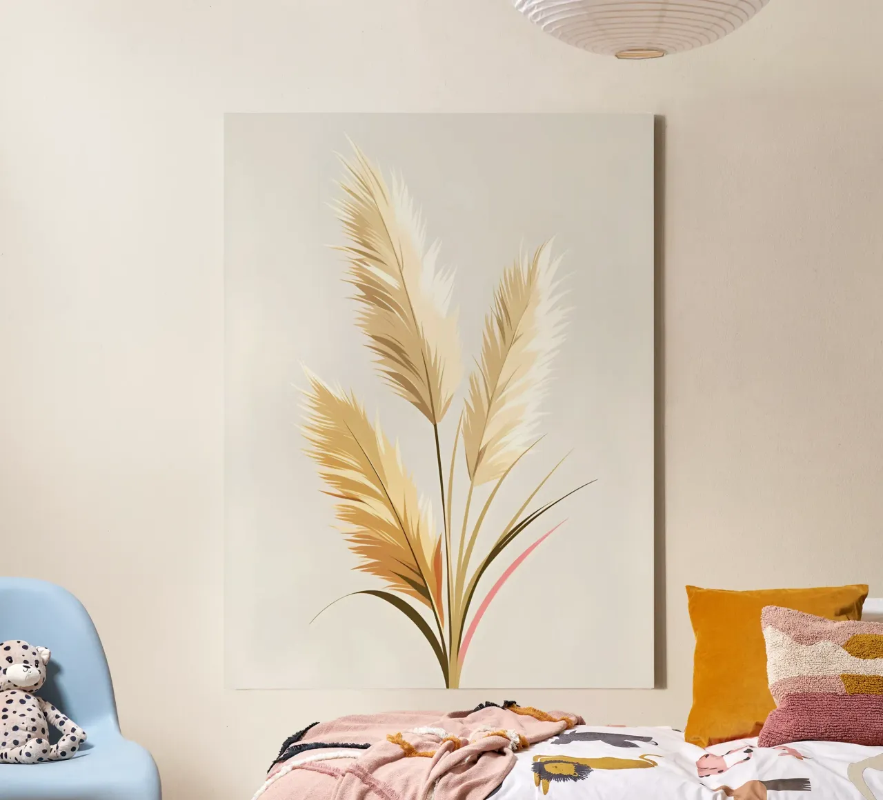 Pampas Grass canvas with Floater frame by Botanical Gallery