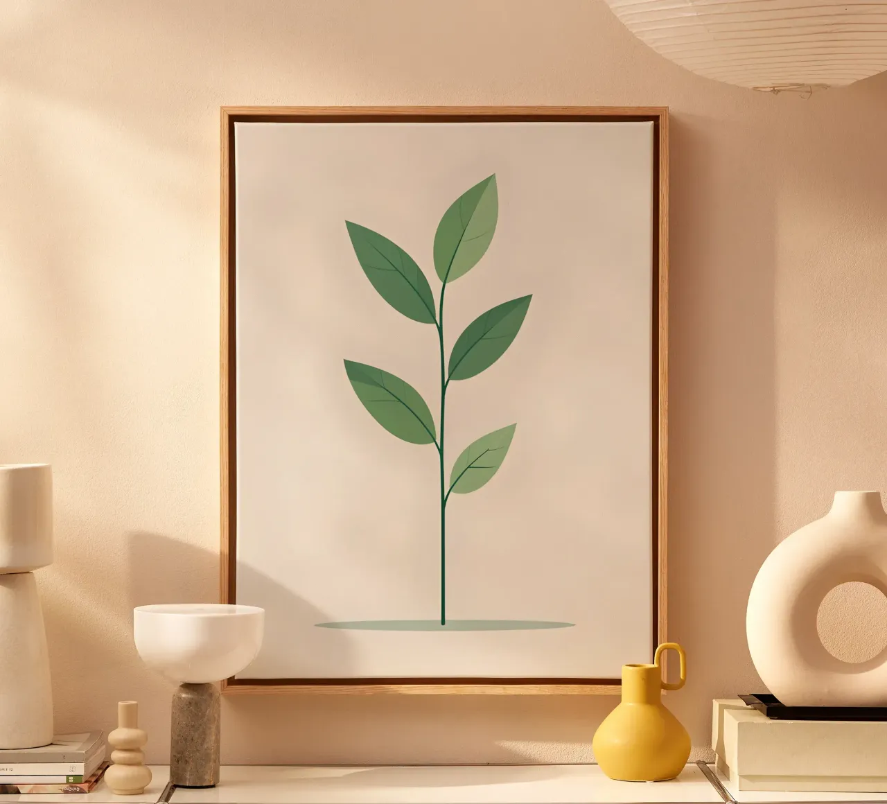 Stelo di pianta minimalista tela con Cornice a cassetta da Botanical Gallery