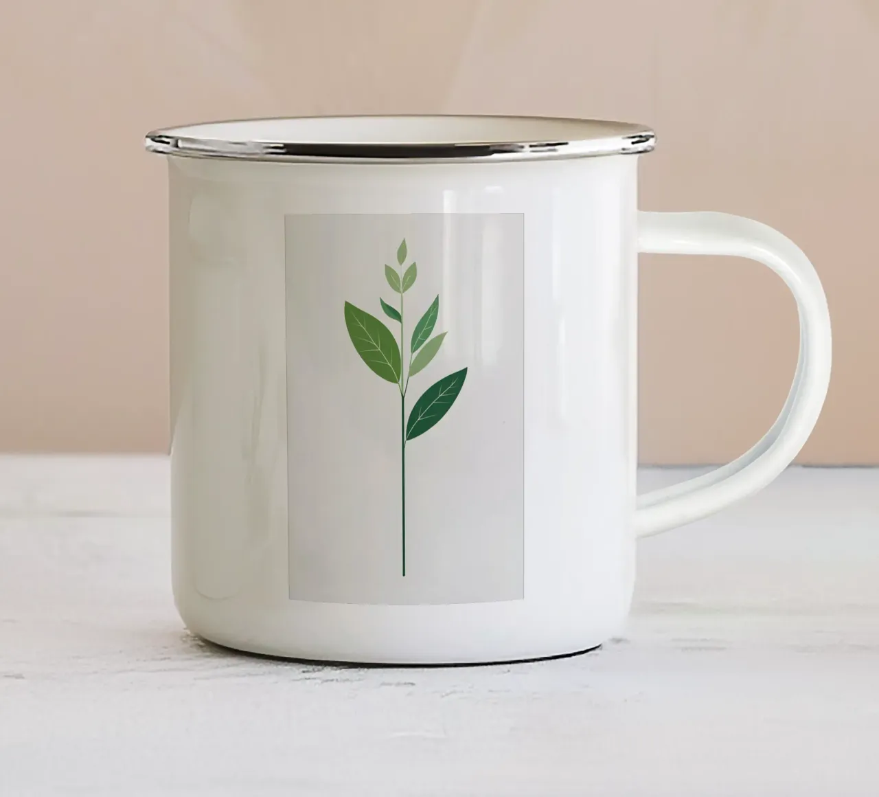Stelo di pianta minimalista tazza in smalto da Botanical Gallery