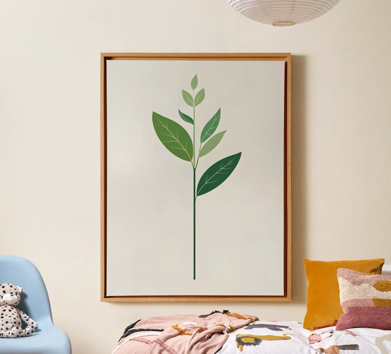 Stelo di pianta minimalista tela con Cornice a cassetta da Botanical Gallery