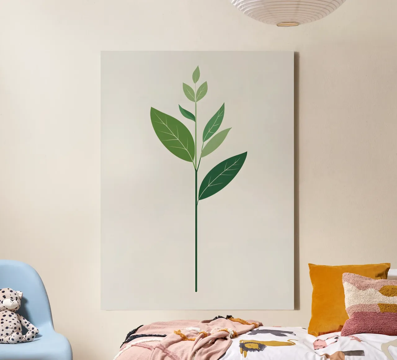 Stelo di pianta minimalista tela con Cornice a cassetta da Botanical Gallery