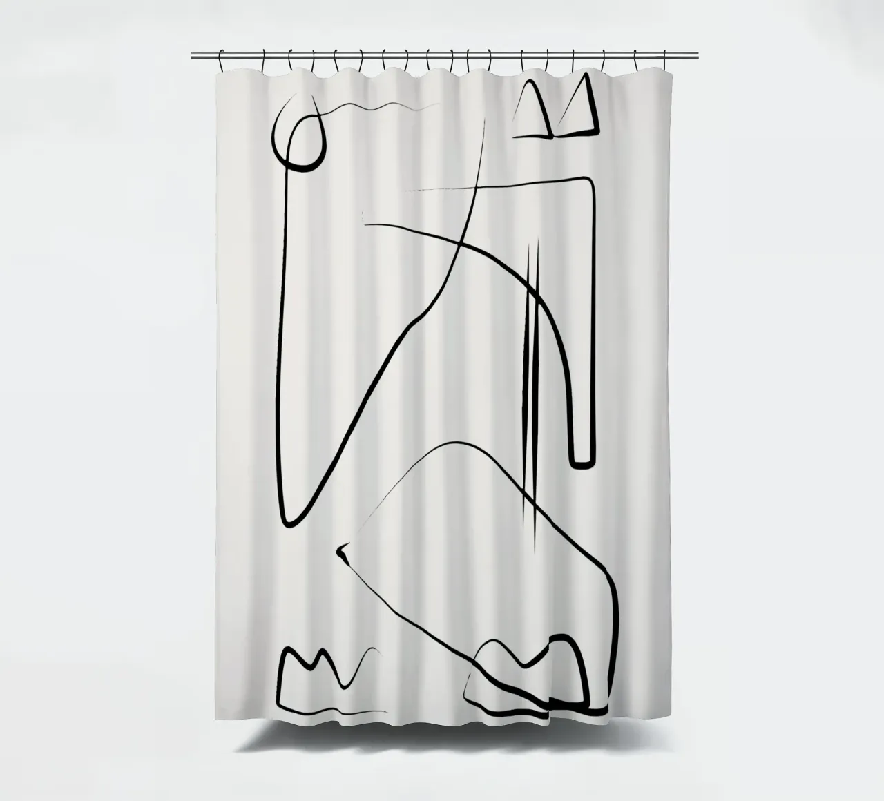 Tusche-Linienkunst abstrakt Duschvorhang von Little Dean