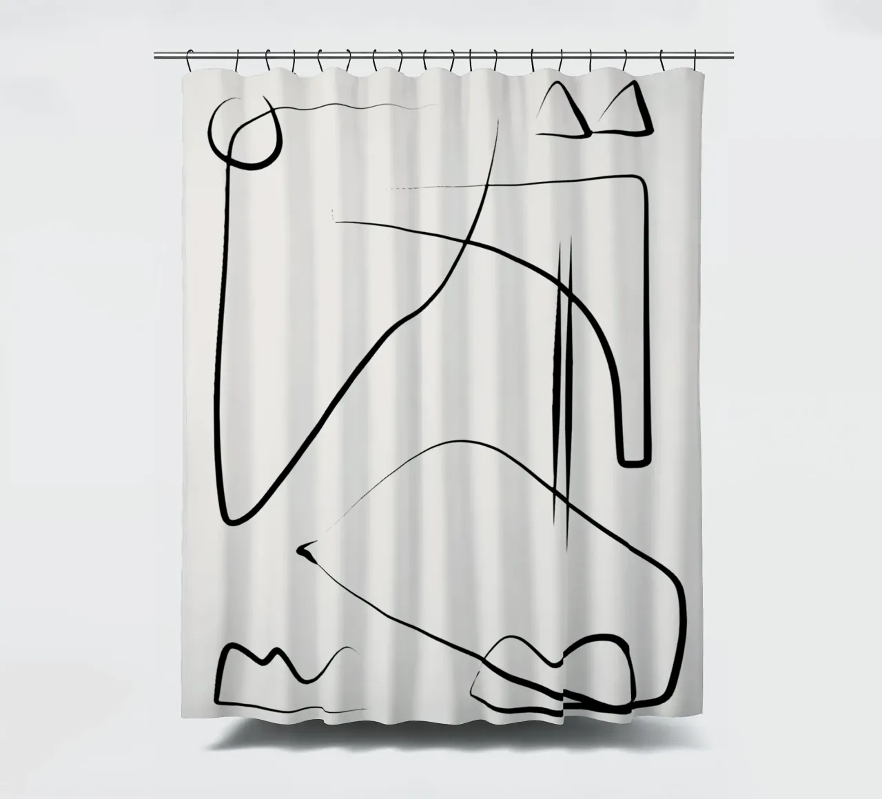 Tusche-Linienkunst abstrakt Duschvorhang von Little Dean