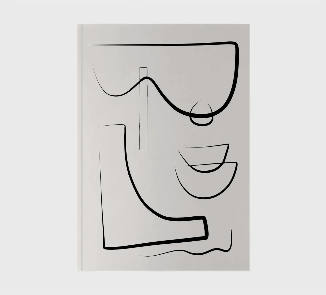 Ink line art abstract 02 notebook by Little Dean