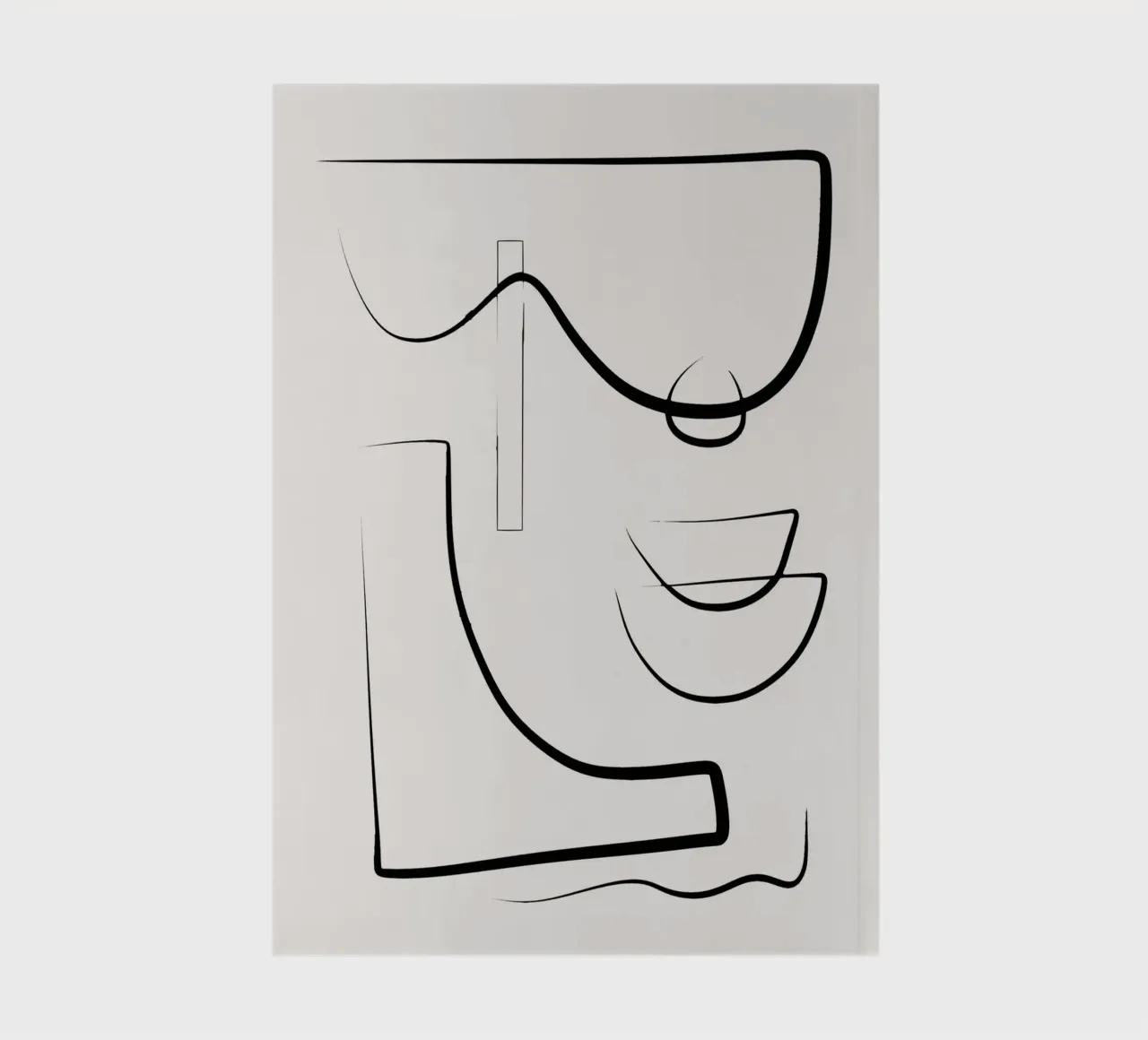 Ink line art abstract 02 notebook by Little Dean
