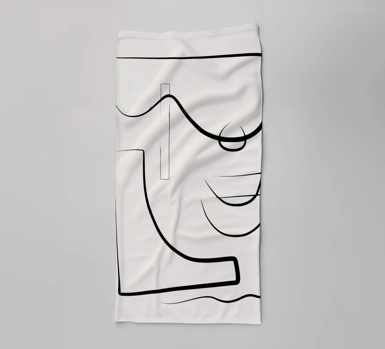 Ink line art abstract 02 towel by Little Dean
