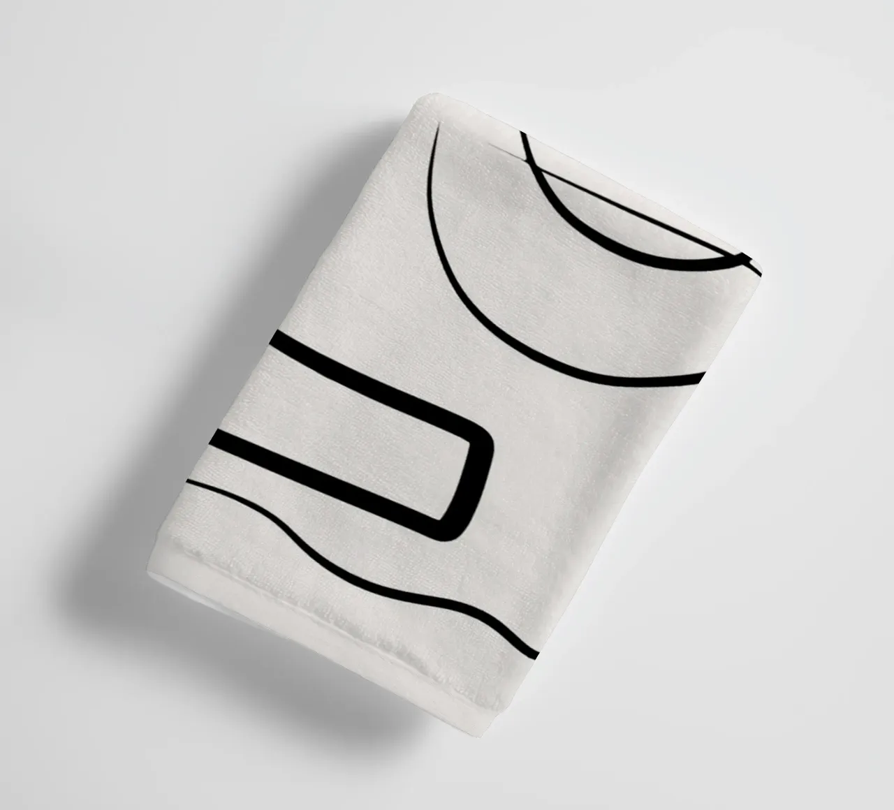 Ink line art abstract 02 towel by Little Dean