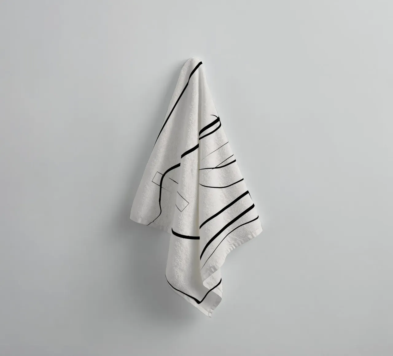 Ink line art abstract 02 towel by Little Dean