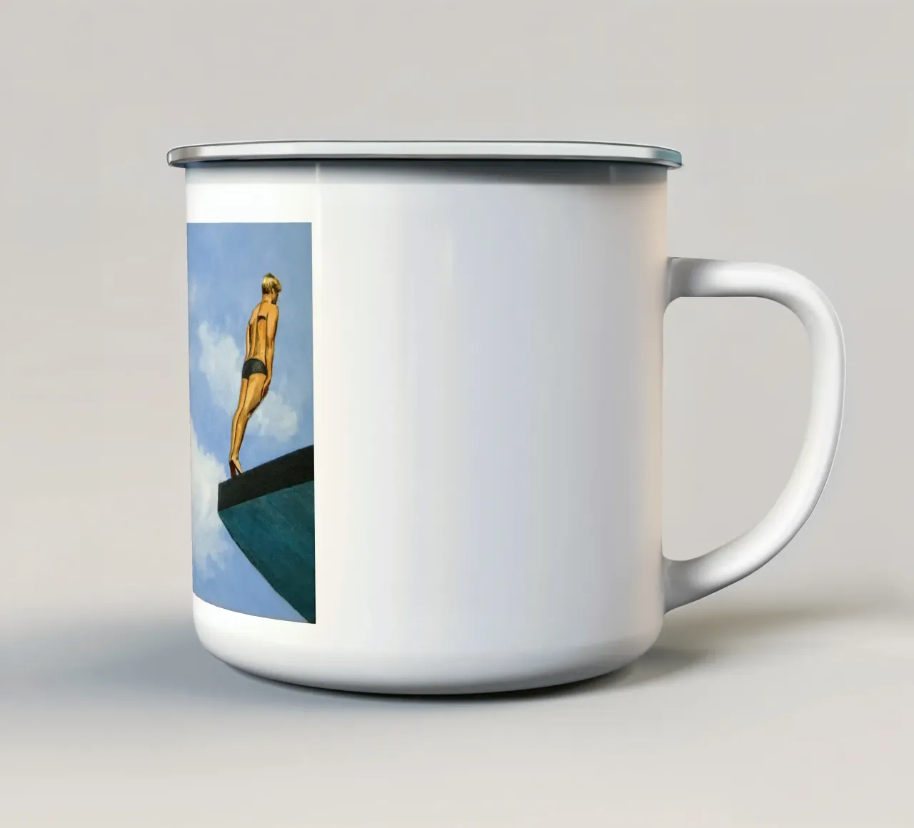 Tuffatore sul bordo - Sarah Morrissette tazza in smalto da Rachelwhell